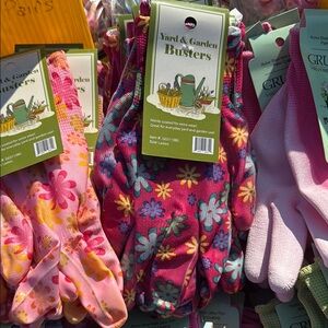 Pink and Purple Floral Gardening Gloves